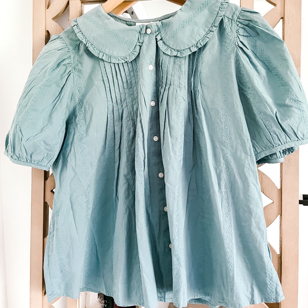 Blue baby doll top